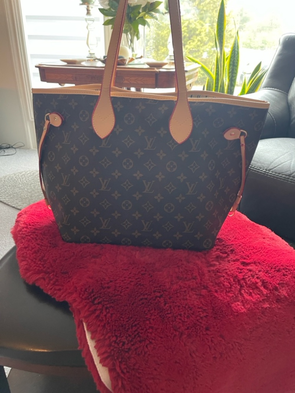 Monogram Canvas Tote Bag in Brown